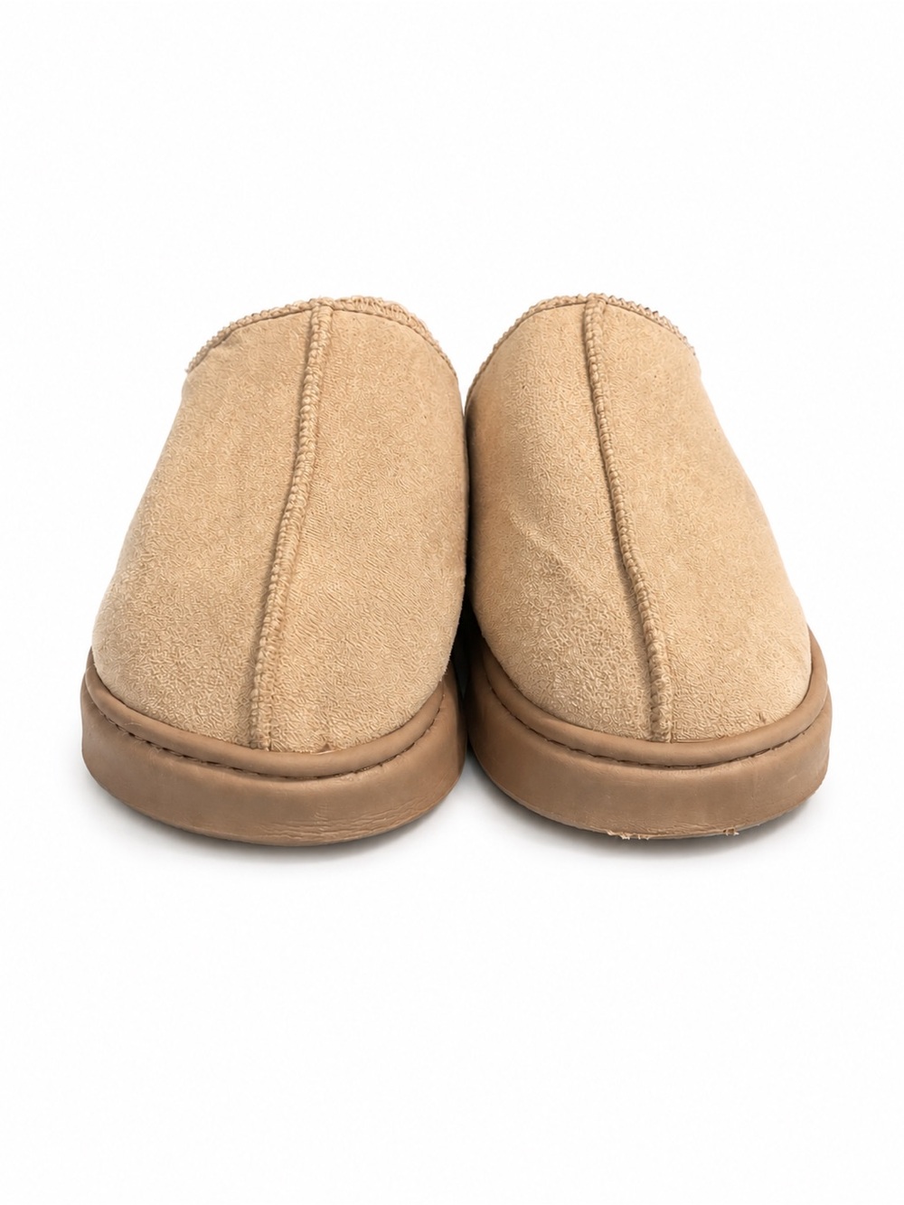 Cozy Faux Suede Fur Lined Mule Slippers Beige Tan Women’s Comfort Slip-On 9/10 - Picture 4 of 8